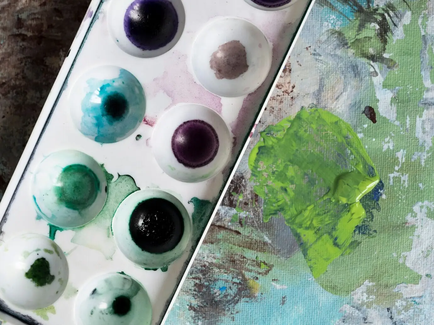 Nahezu leere Farbpalette